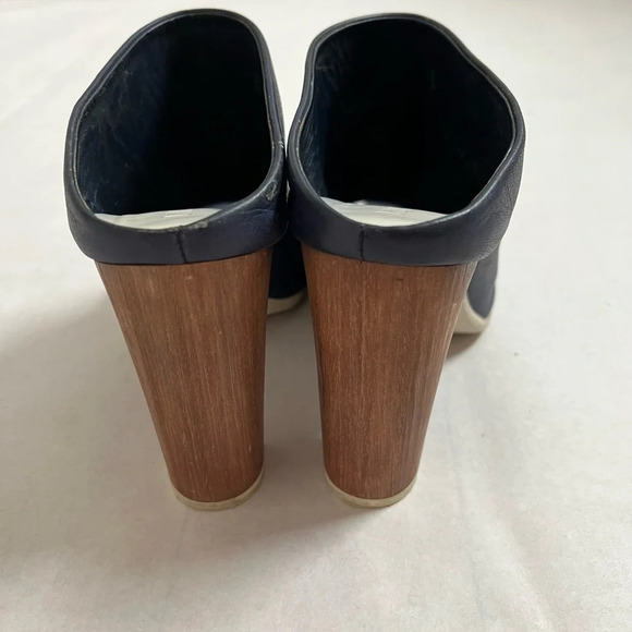 VINCE PEEP TOE ANKLE BOOT SLIP ON WOMENS 9 US M BLUE HIGH HEEL EUC - Picture 7 of 8